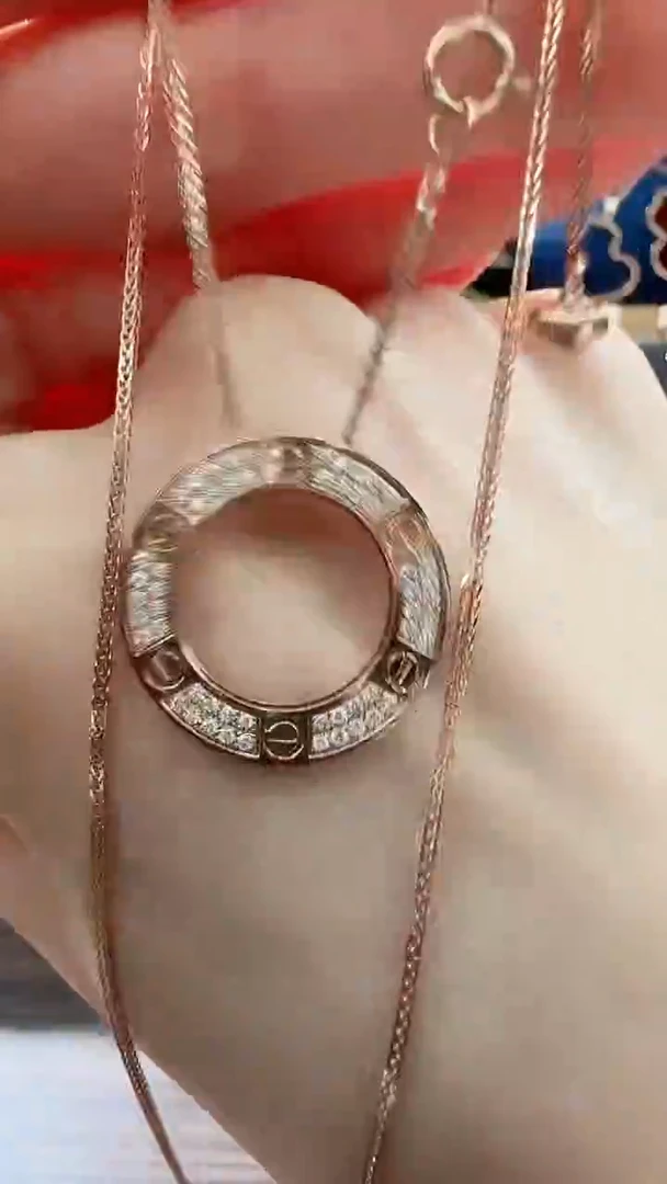 吊坠(不含链)钻石18K金镶嵌18K金钻石饼饼吊坠