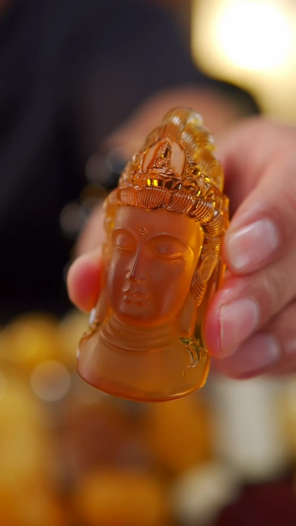 【闪购商品】金珀颈饰未镶嵌俄料观音首吊坠33.18