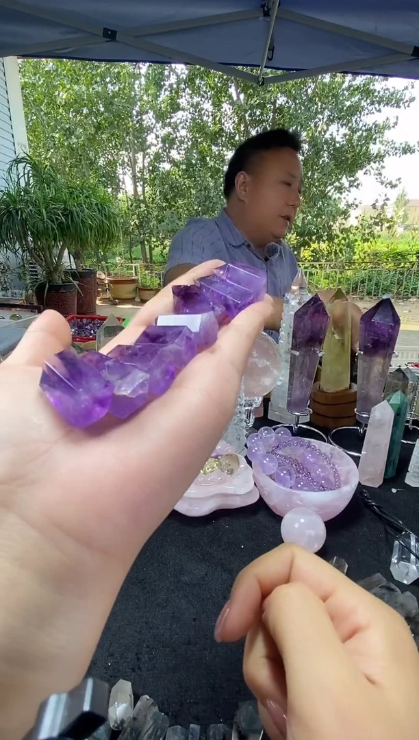 未镶嵌珠宝半成品水晶紫水晶柱子多样性发其一
