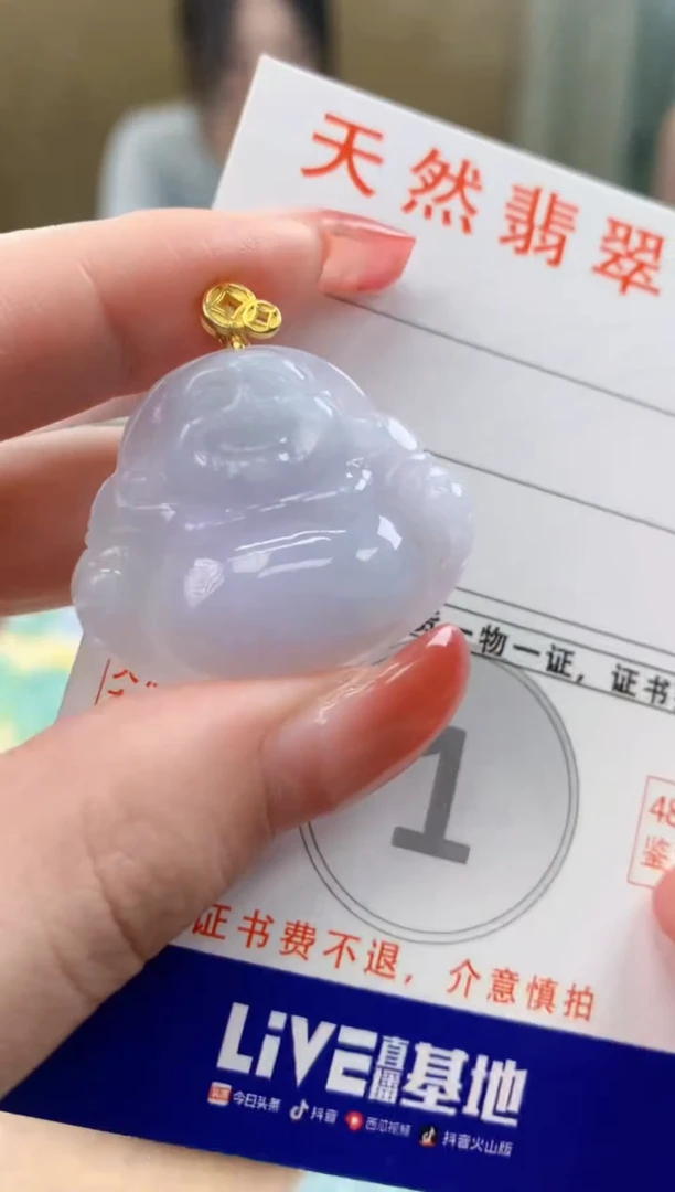 颈饰未镶嵌翡翠 天然A货翡翠挂件