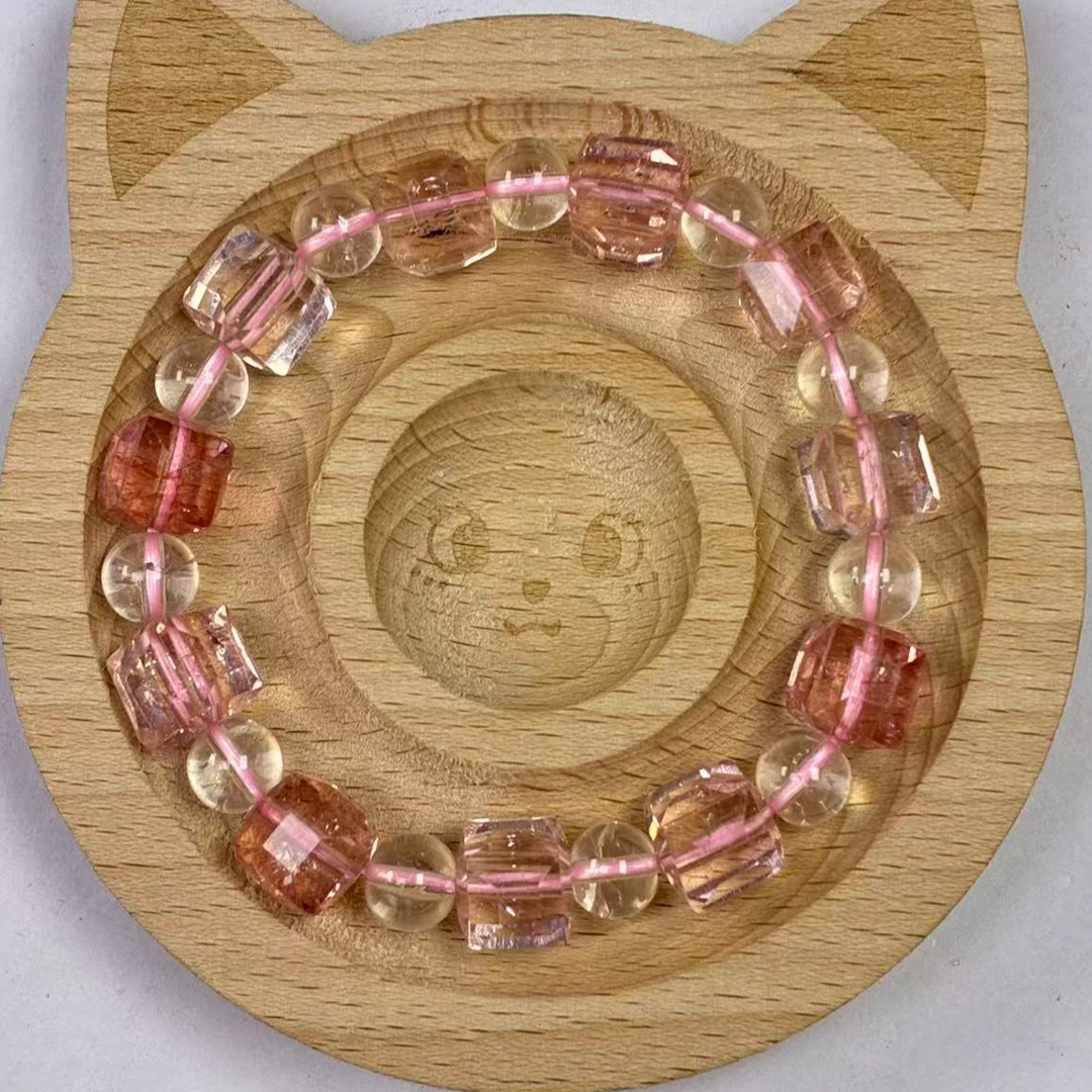 浅粉方糖10mm手串多样性随机发FT6