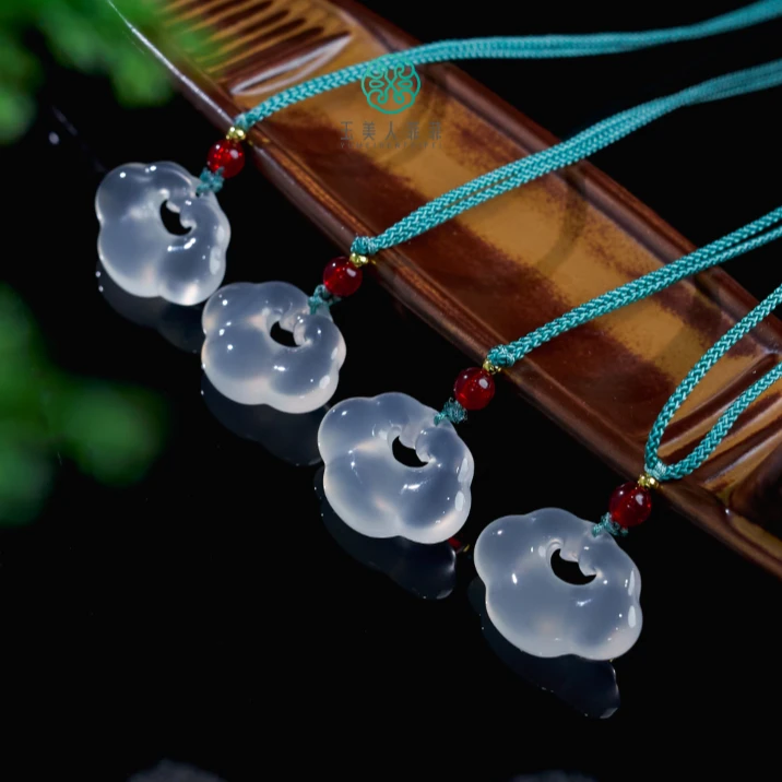 石惑珠宝%玛瑙祥云锁吊坠约21*29mm^多样性发一