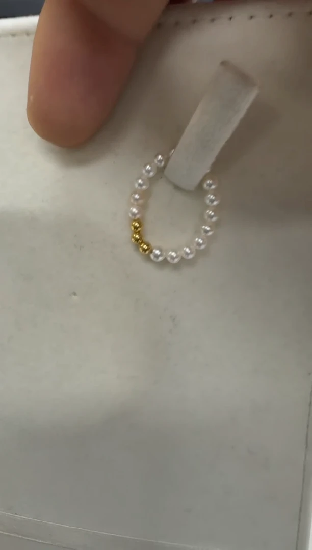 【闪购商品】淡水珍珠戒指18K金镶嵌3-4mm