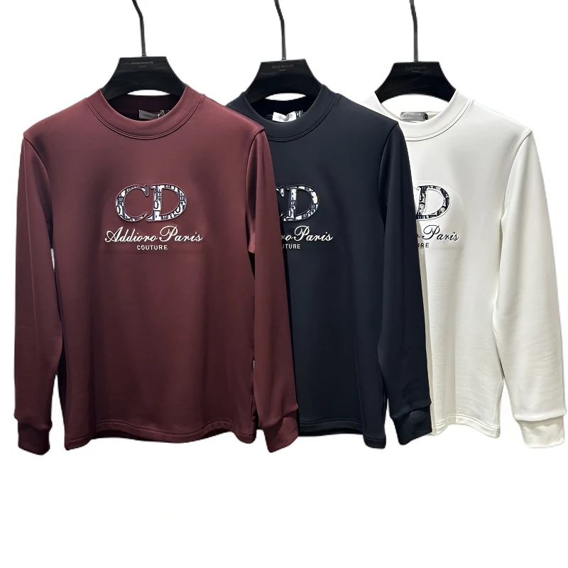 【亚萍男装】ADDIORO秋冬新款男士加绒打底衫休闲百搭长袖t恤6681