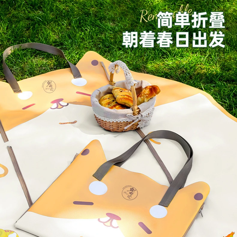 户外旅行露营防水草坪背包野餐垫双面防潮垫野炊手提多功能便携