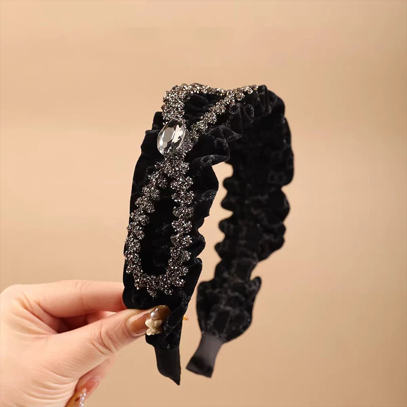 【夜影晶冕】发箍蝴蝶结高颅顶时尚头箍女2024新款发捆女款发卡女