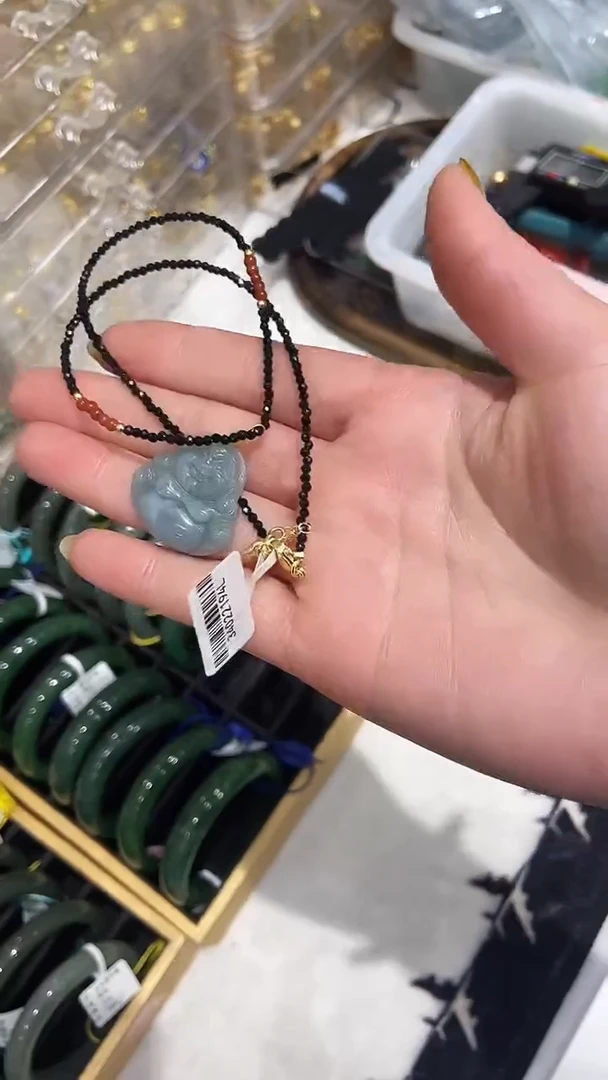 颈饰未镶嵌翡翠34022194L 翡翠佛公吊坠