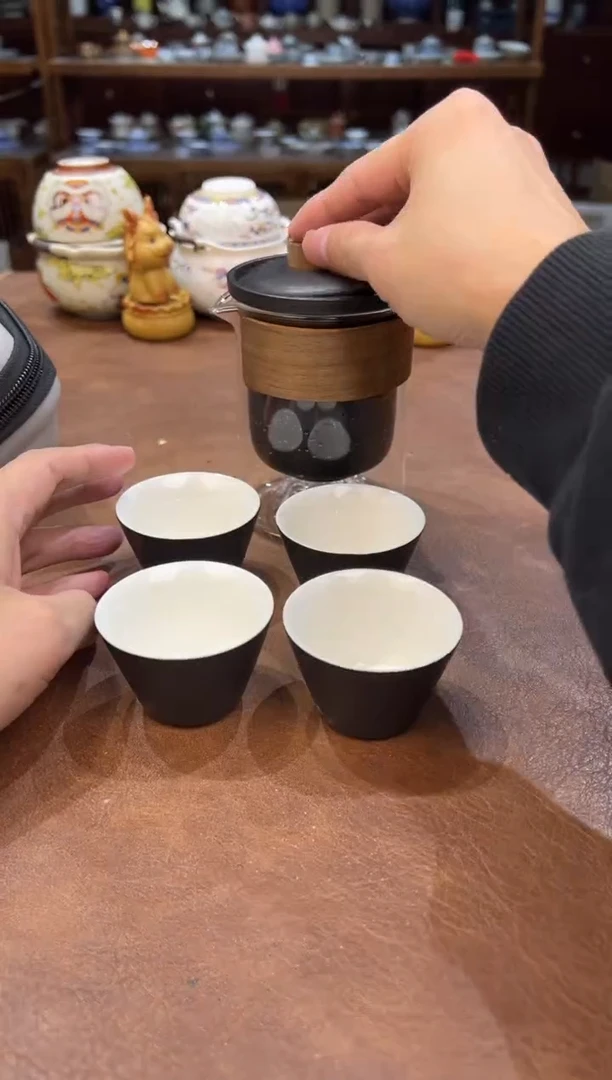 真的很便宜超好看会开片的旅行茶具