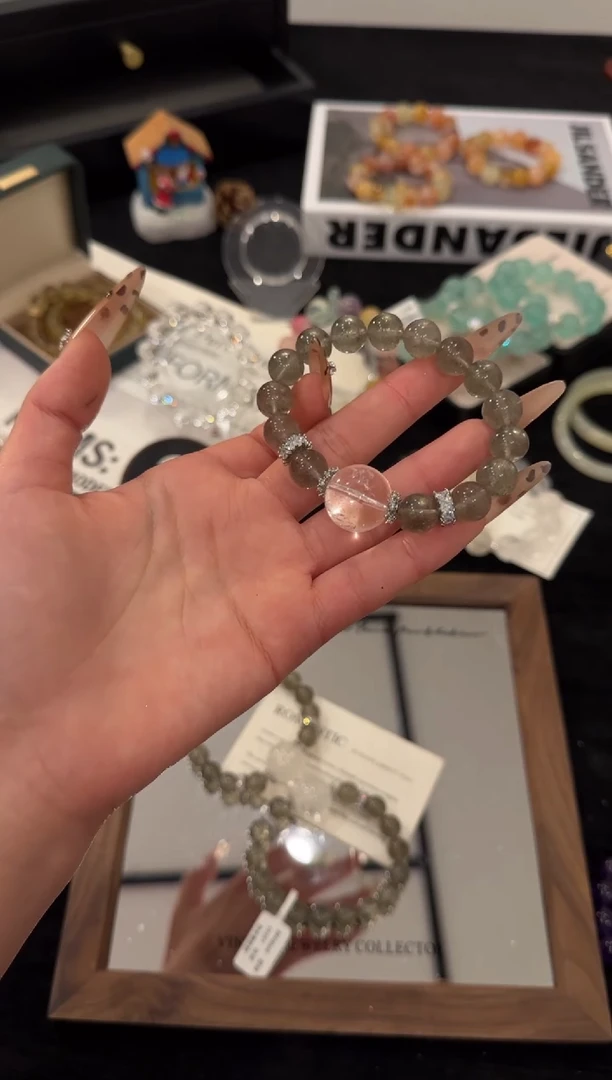 合金手链水晶绿草莓x3595