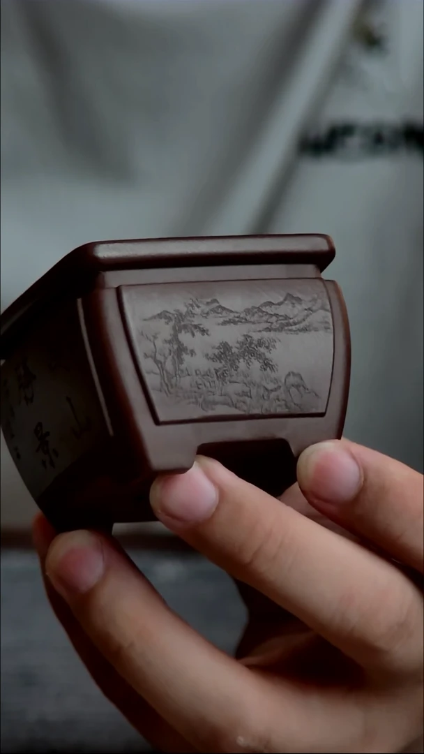 紫砂花盆4.5*4内径尺寸紫砂花盆