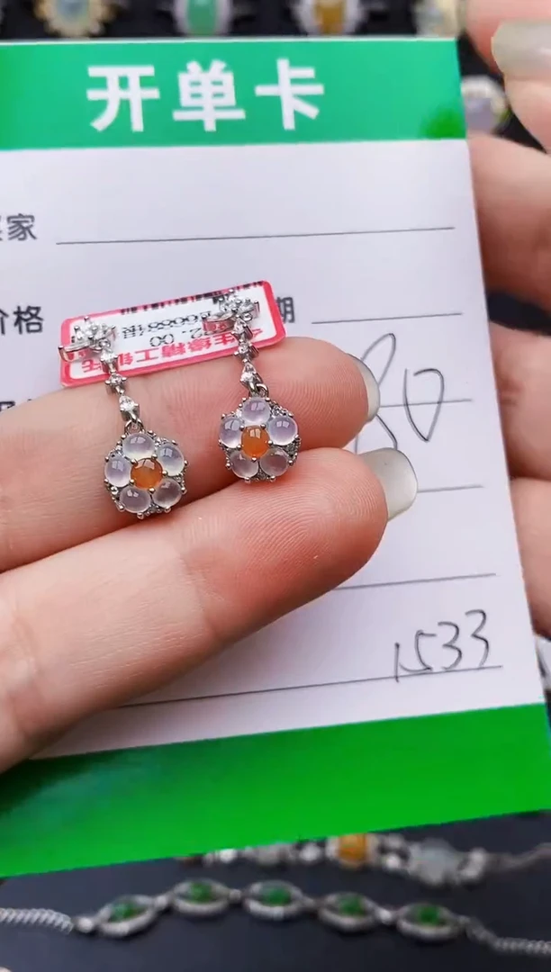 翡翠戒指银S925镶嵌1533