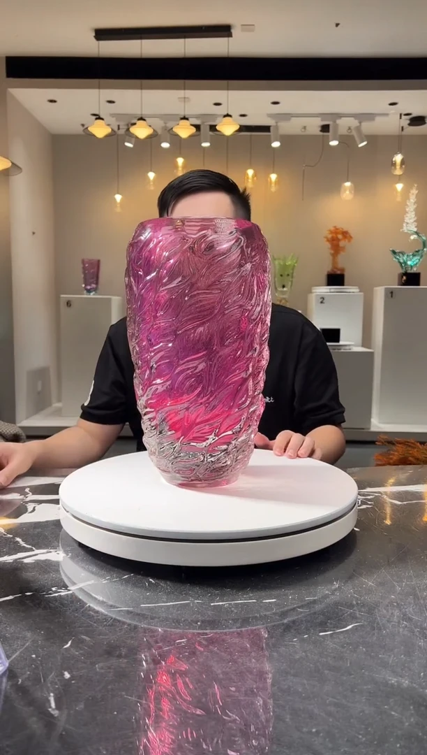 摆件巴比特美学-金红翠羽明珠花器