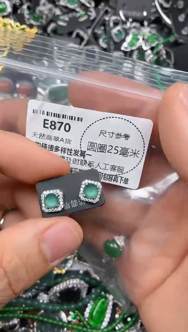 颈饰未镶嵌翡翠E870耳钉
