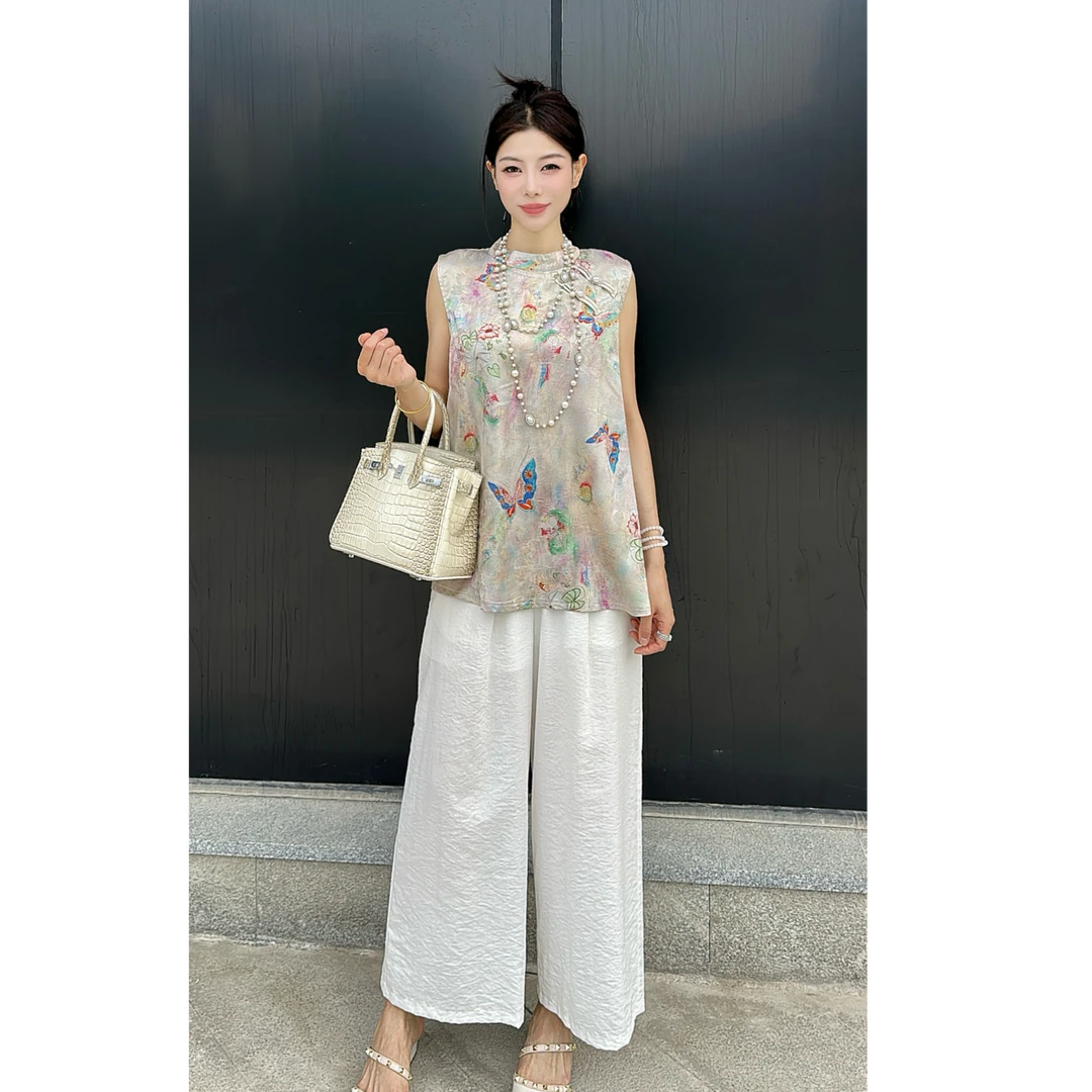 【彩蝶】新中式国风夏季新款显瘦气质洋气时尚复古中国风上衣1658