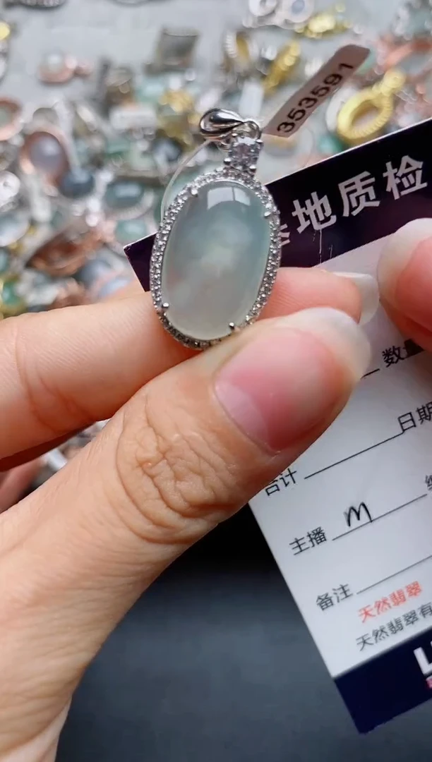 银S925镶嵌戒指翡翠1