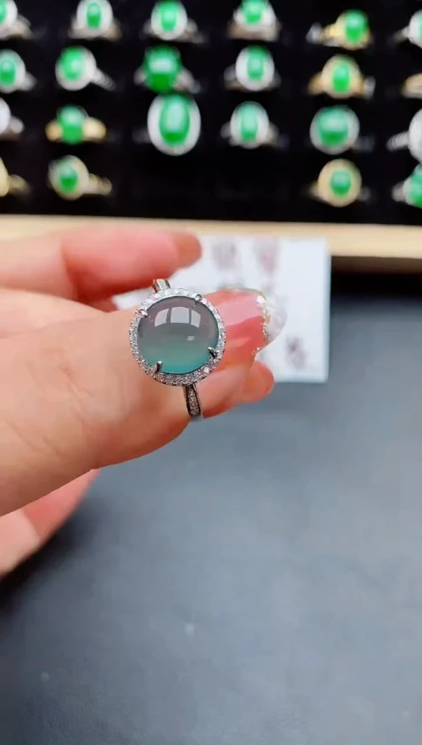 【闪购商品】翡翠戒指银S925镶嵌08050