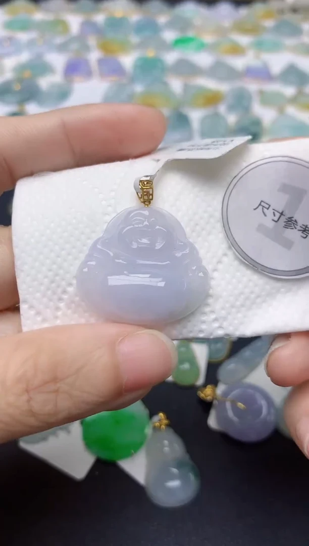 翡翠18K金镶嵌颈饰天然缅甸A货翡翠