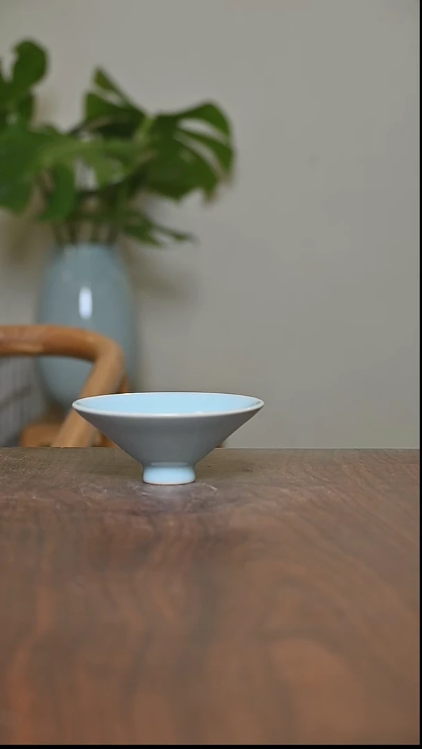 天青釉 斗笠杯 朱晓辉作品