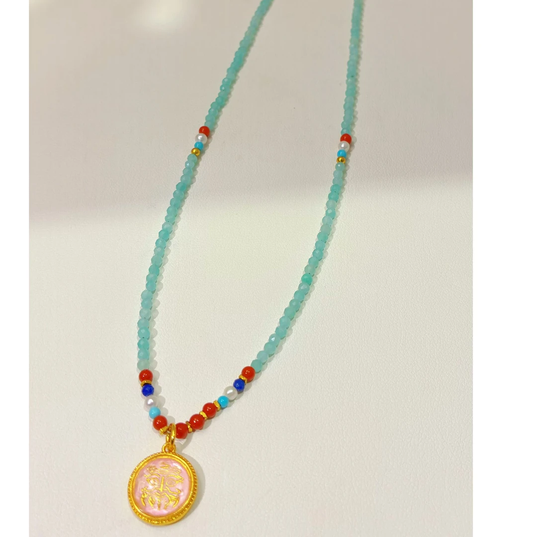 天河石项链   3036  多样式发一件  45cm