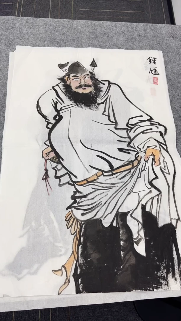 国画国画国画鉴赏手绘实稿-钟馗-46*70