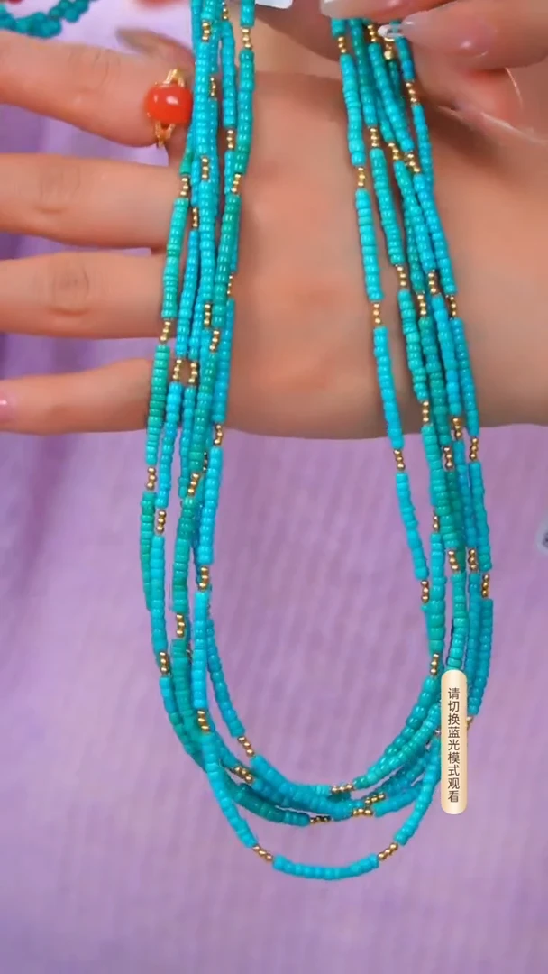 18K金镶嵌绿松石项链多样发货一件