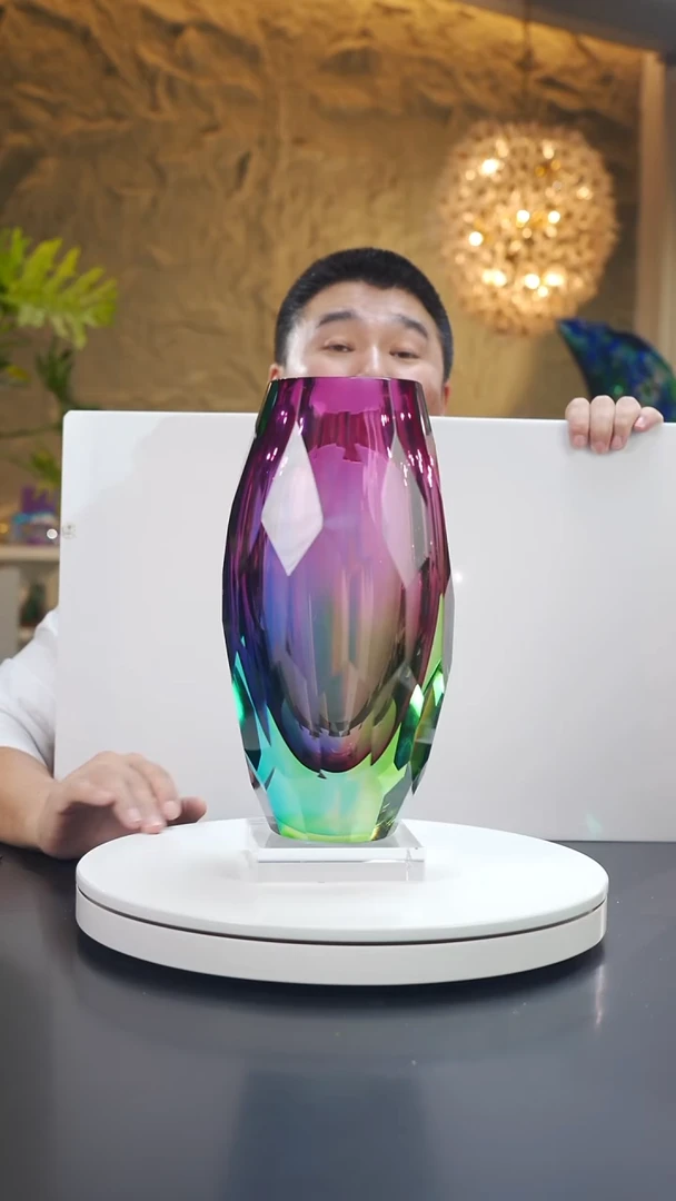 琉璃五色炫彩切面花器