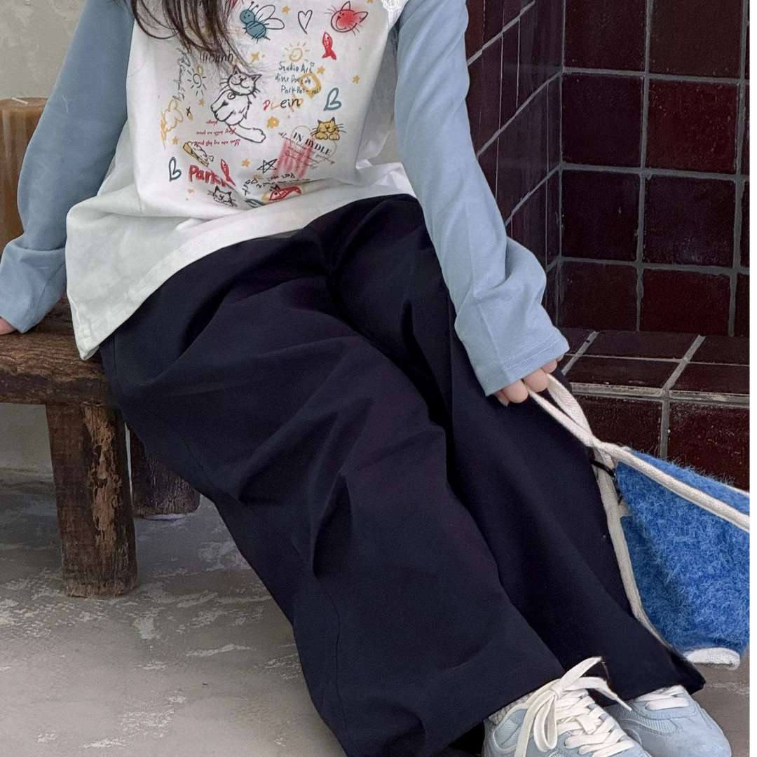 2025秋装新款女童宽松工装裤中大童裤子K25201