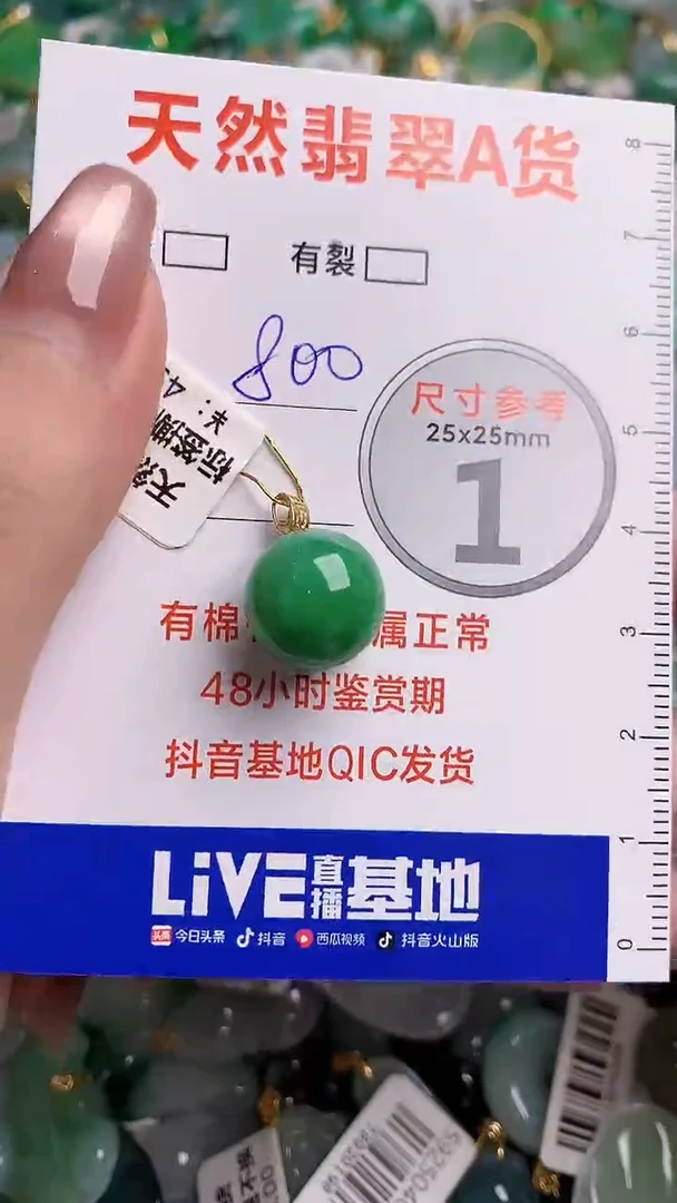 翡翠18K金镶嵌颈饰0717046966