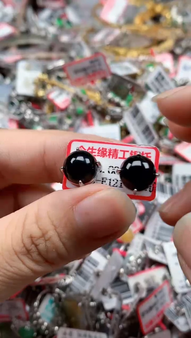 银S925镶嵌戒指翡翠天然A货缅甸翡翠