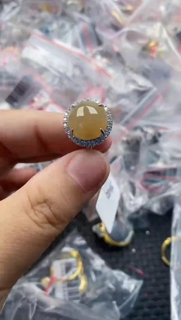 银S925镶嵌戒指翡翠888     6