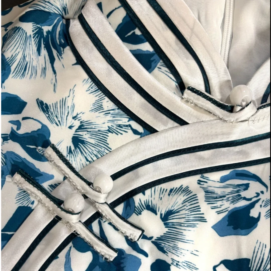 3292白幼秀民国风优雅中长款复古夏季显瘦中式重工旗袍