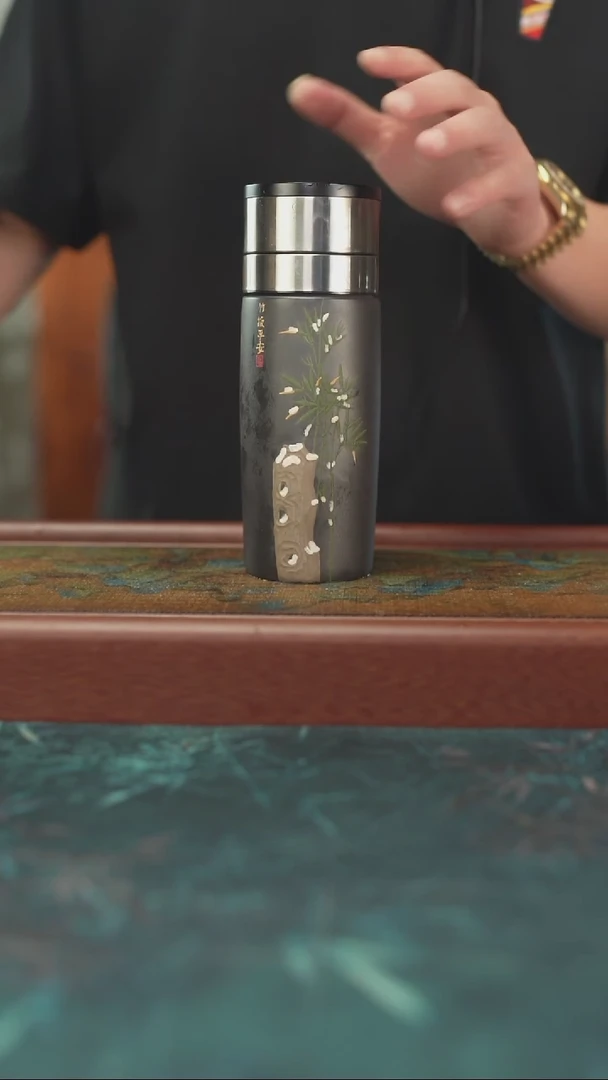 茶杯紫砂6.12 玄铁石黄   单层车载杯