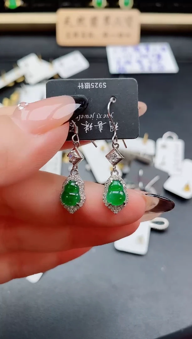 银S925镶嵌戒指翡翠1