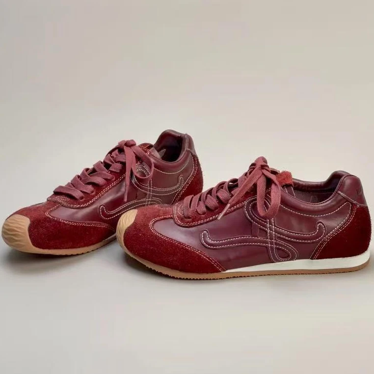 【运费补贴】真皮小罗德训鞋女2025秋季新款复古擦色休闲运动阿甘鞋