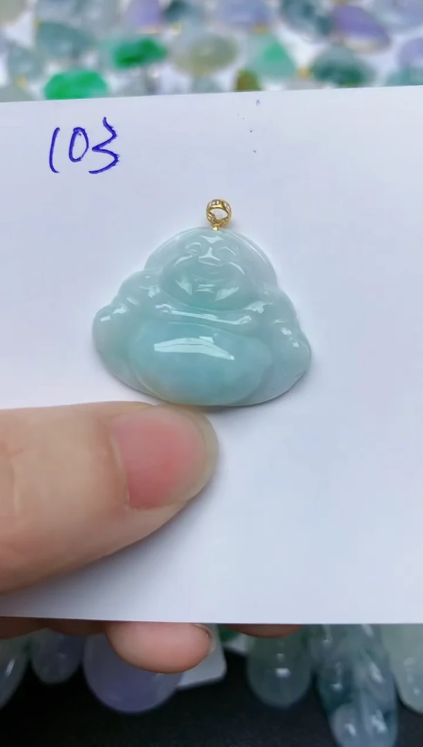 【闪购商品】翡翠颈饰18K金镶嵌天然翡翠A货    
