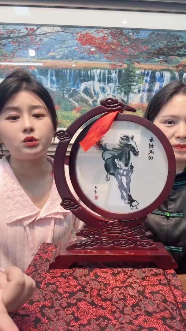 横款非遗苏绣手工刺绣台屏