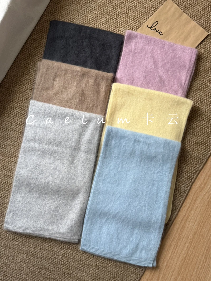 【澳洲进口Tasmanian纱线】轻奢高级百搭纯色100%拉绒羊毛围巾