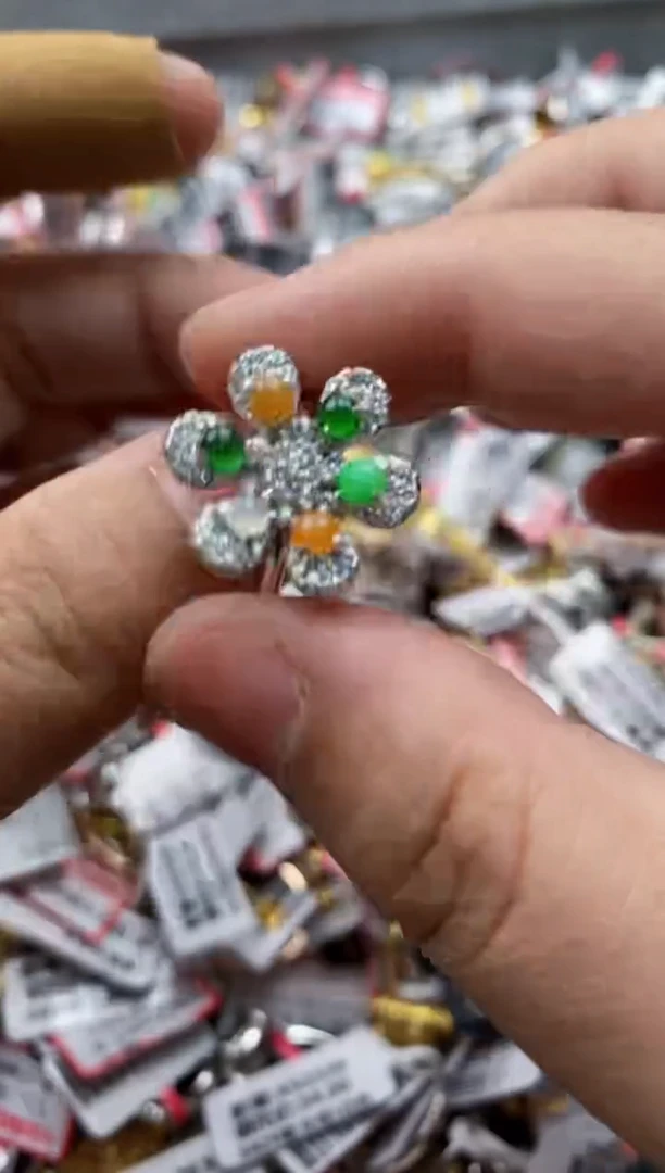 【闪购商品】翡翠戒指银S925镶嵌55555---10