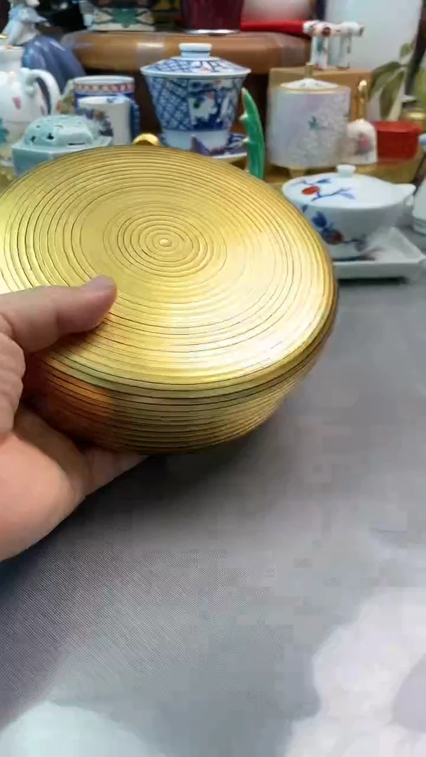 瓷片日产大漆金箔茶仓