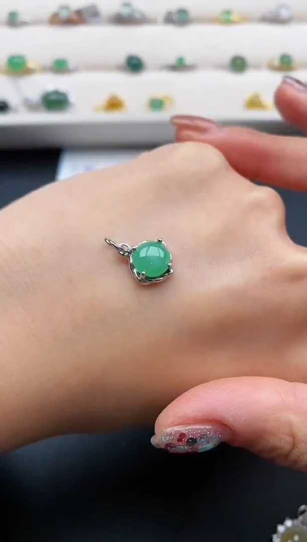 银S925镶嵌戒指翡翠55555555+7