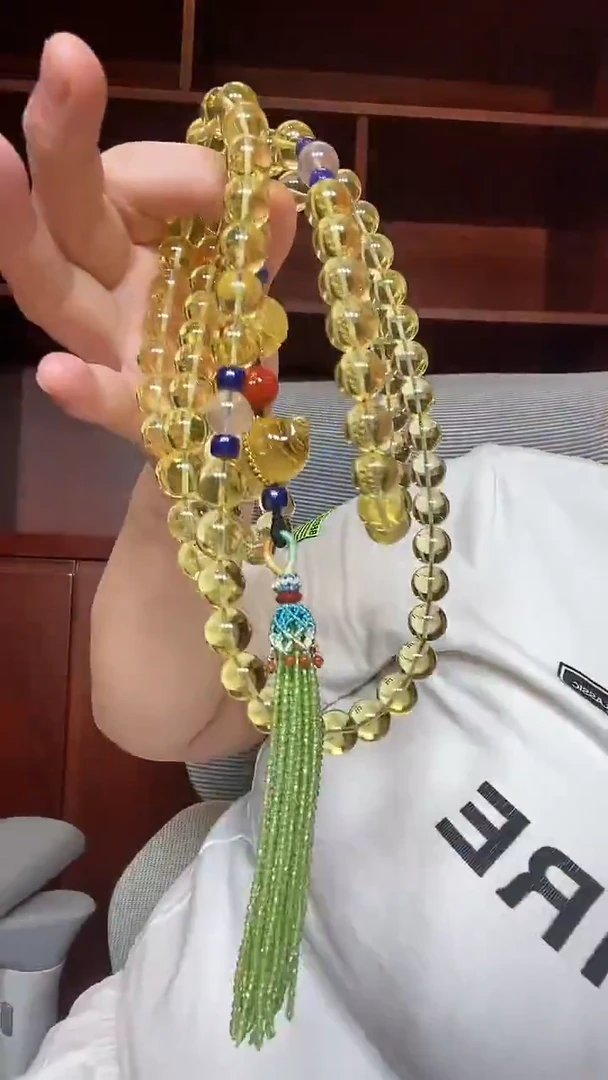 琥珀颈饰未镶嵌项链108