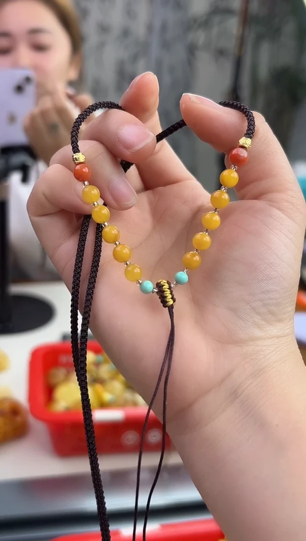 裸石琥珀未镶嵌琥珀蜜蜡珠绳多样性发一条