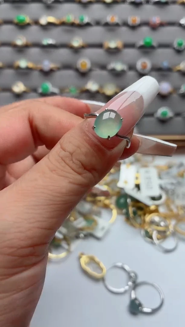 银S925镶嵌戒指翡翠.