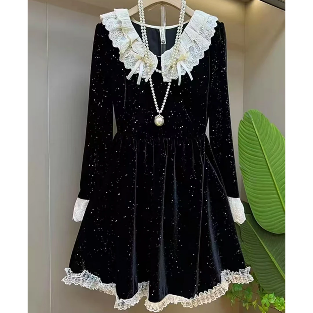 9018蕾丝花边连衣裙