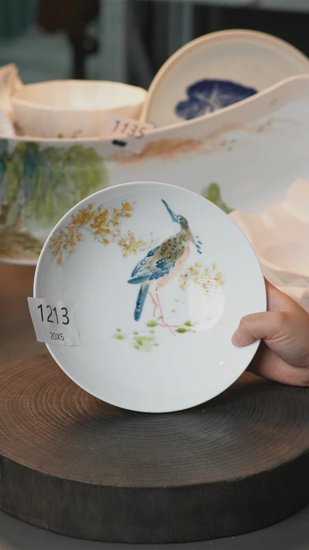 盘手绘釉下彩陶瓷餐具1213