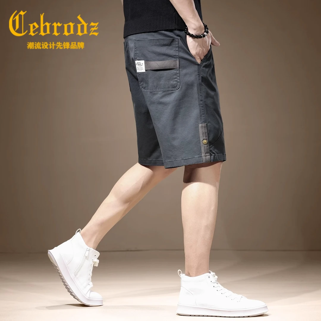 Cebrodz美式休闲短裤男夏季薄款潮牌宽松直筒工装中裤运动五分裤
