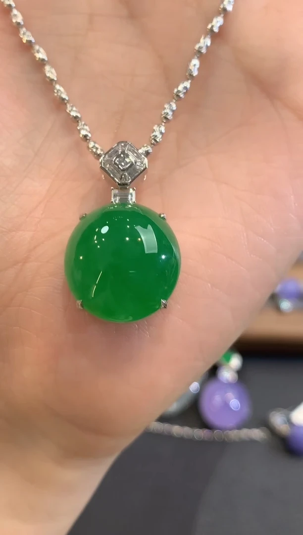 吊坠(不含链)18K金镶嵌翡翠Y**.w51