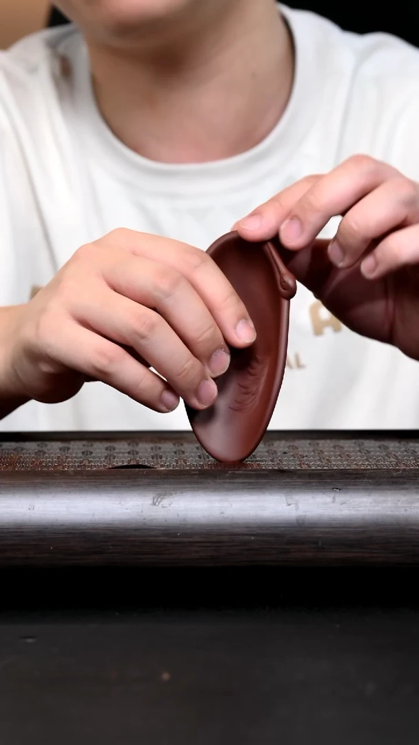 茶杯紫砂YZGT15761 仙鹤茶则 紫泥