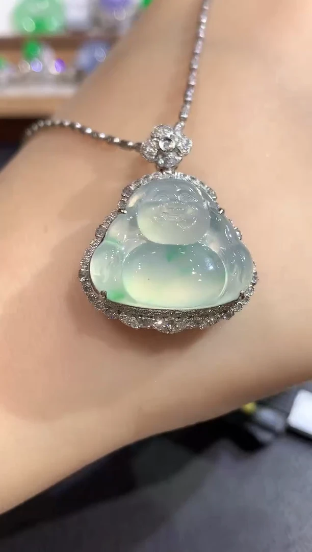 吊坠(不含链)18K金镶嵌翡翠69-吊坠