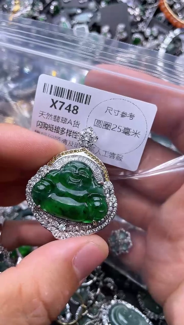 【闪购商品】翡翠颈饰未镶嵌X748基地 车挂